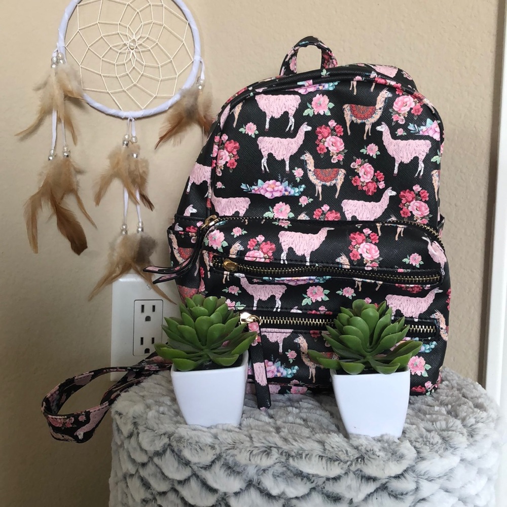 small trendy retro llama handbag backpack💘🦙